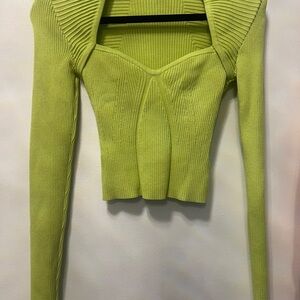 Express Vibrant Green Knit top and skirt set